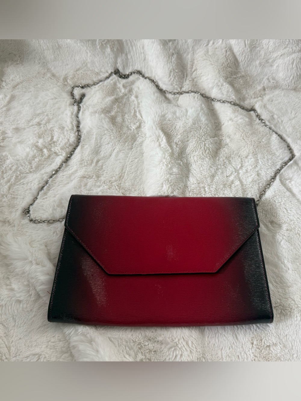Halogen Red & Black Ombre Clutch / Crossbody Bag